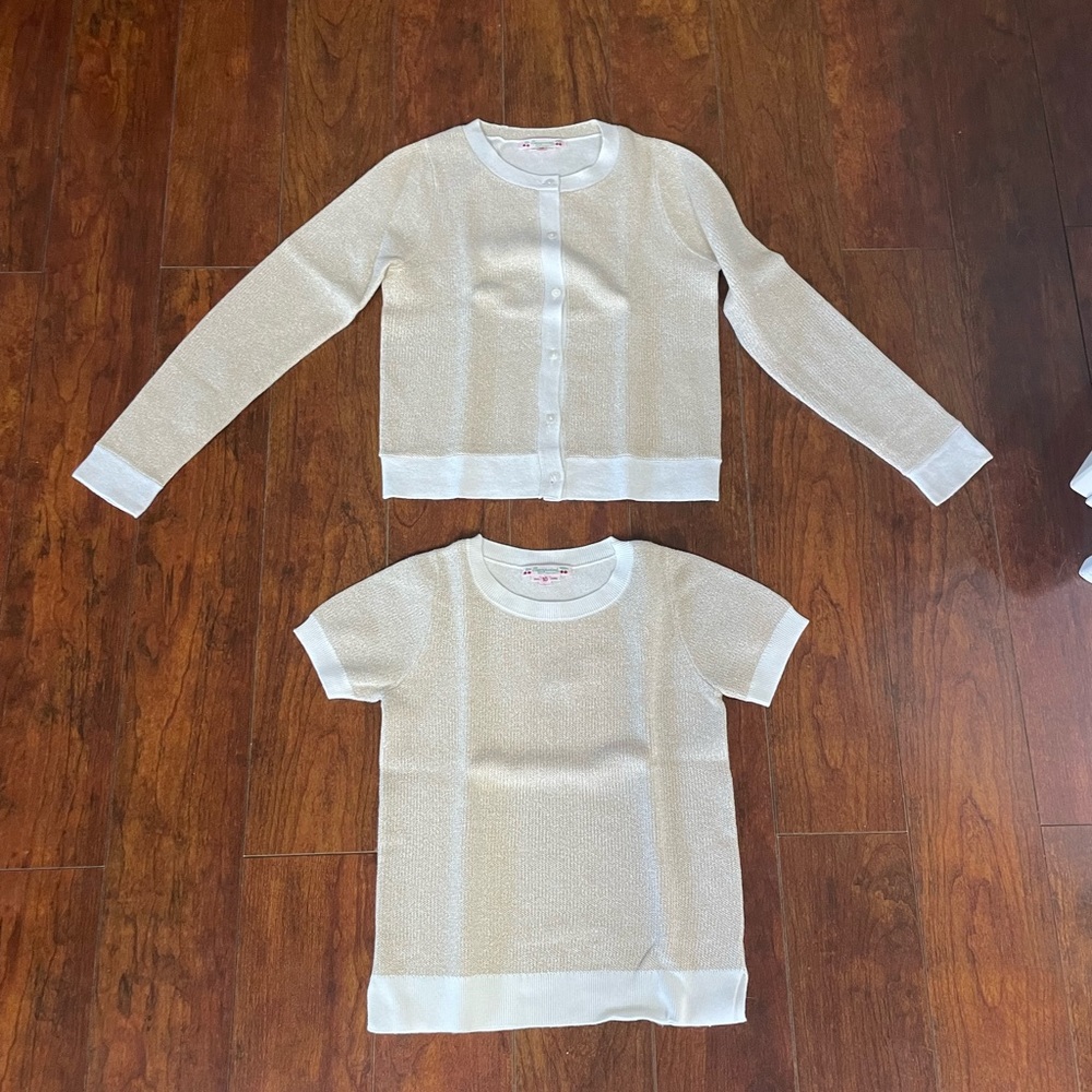 Bonpoint cream sweater and cardigan set
